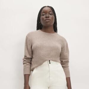 Everlane The Classic Crew in Cashmere Tan Base - Size L
